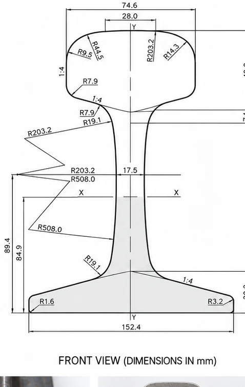 136RE front view with dimensions